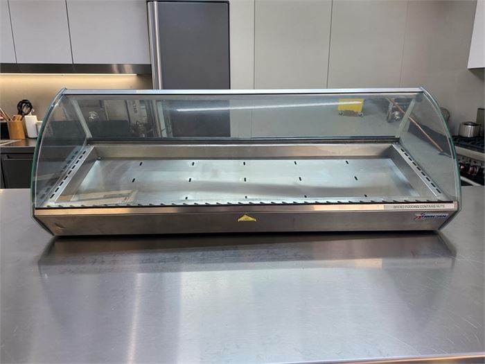 🔥🍕 OMCAN 44" HEATED CURVED GLASS DISPLAY CASE – 6 PAN – 110V 🍕🔥