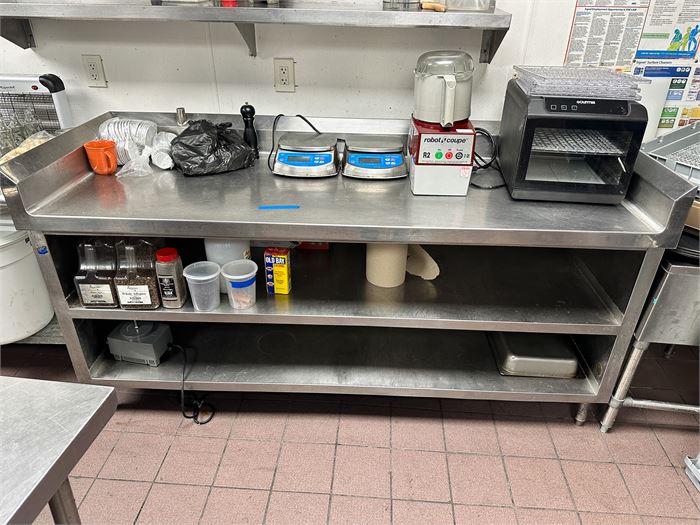 100% Stainless Work Table Cabinet With Backsplash 77" X 28"