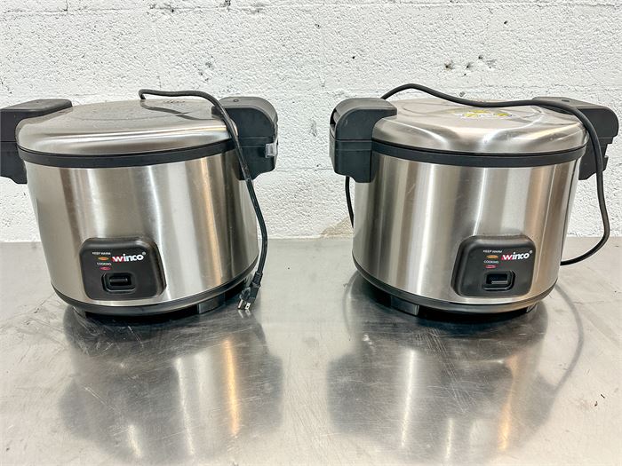 (2) Two Winco RC-S301 30 Cup Electric Rice Cooker/Warmer, 120v