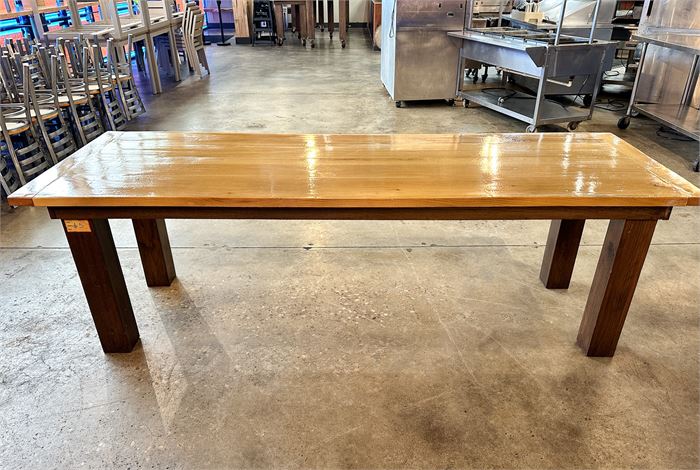 Beautiful Polished Wood Dining Table (96" X 34.75")