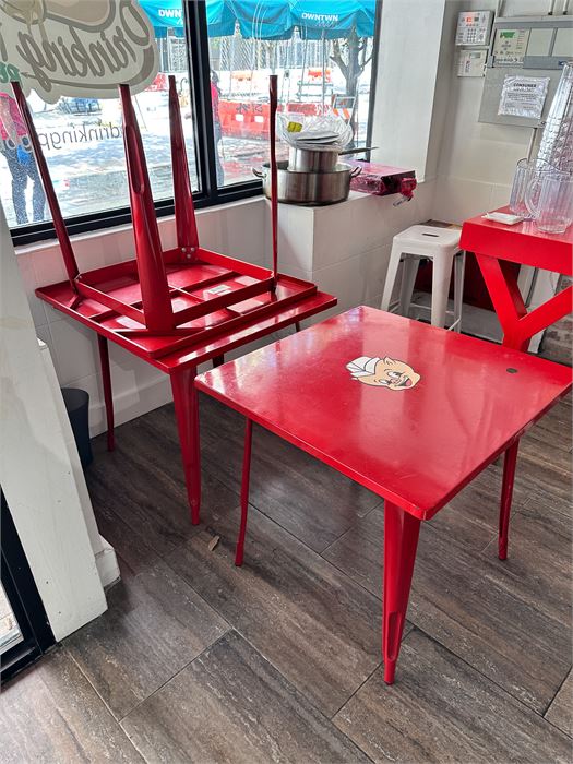 (3) Three Red Tables