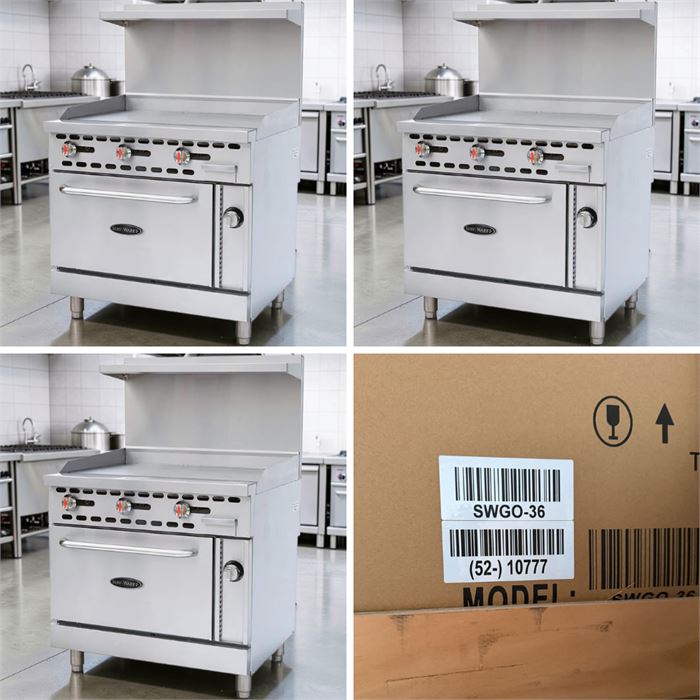 🔥 BRAND NEW Serv-Ware SWGO-36 36" Nat Gas Griddle & Standard Oven 93,000BTU