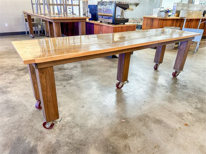 Beautiful 10' Foot Communal Table on Casters