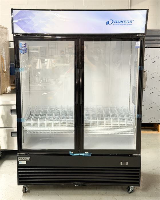 🆕❄️ NEW SCRATCH & DENT DUKERS DSM-48R TWO-DOOR GLASS MERCHANDISER REFRIGERATOR