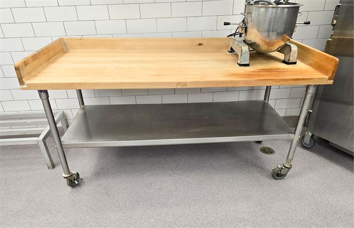 🪵 John Boos Commercial Butcher Block Bakers Table on Casters