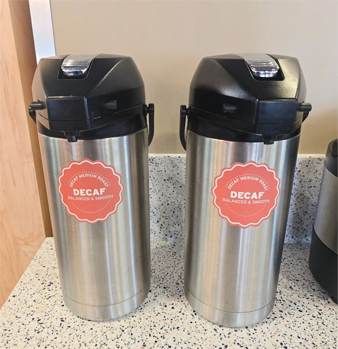 ☕☕ (Qty. 2) Stainless Steel Airpot Coffee Dispensers ☕