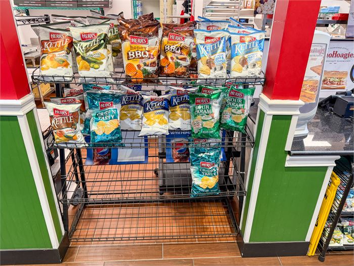 🛒🥔 Heavy-Duty 4-Tier Wire Merchandising Display Rack