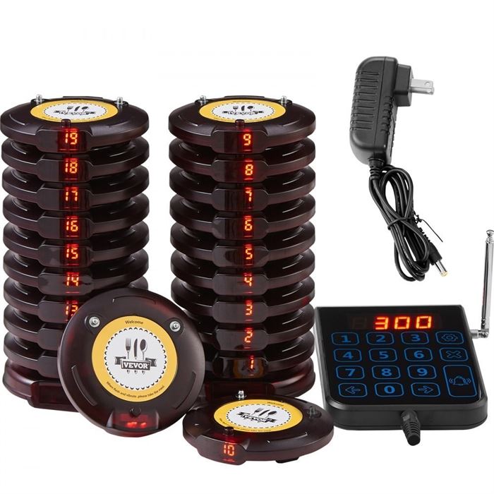 BRAND NEW***Restaurant Wireless Guest Waiting Pager System (20 Pagers Included)