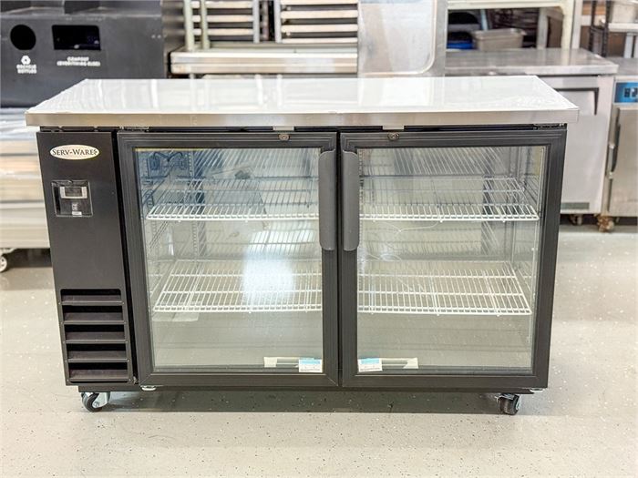 🍺 BRAND NEW • IN CRATE Serv-Ware BB3-24G-HC 61” Back Bar Cooler w/ Glass Doors