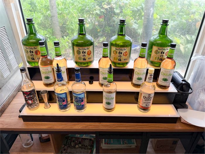 🔥 LIGHTED 3-TIER LIQUOR BOTTLE DISPLAY SHELF 🔥