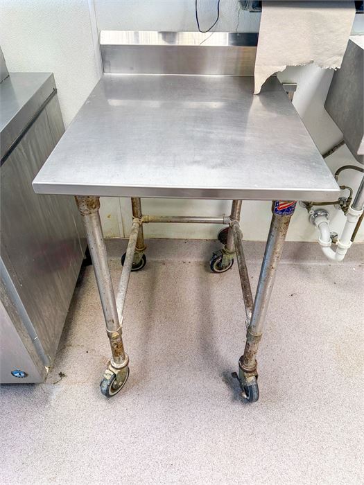 Stainless Steel Mobile Work Table with Backsplash
