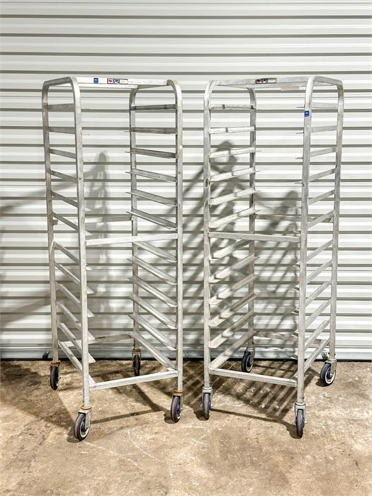 🍞 Qty 2 Aluminum Bakery Pan Racks on Casters