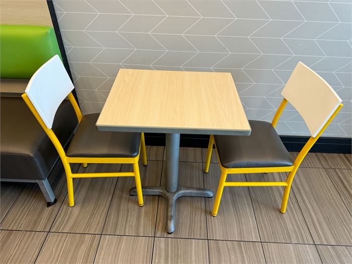 (1) One Table and (2) Two Chairs