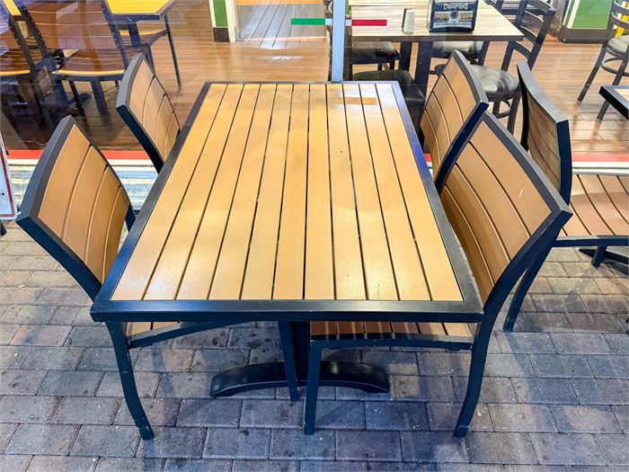 🪑☕ Outdoor Café Table & (4) Matching Chairs Seating Set