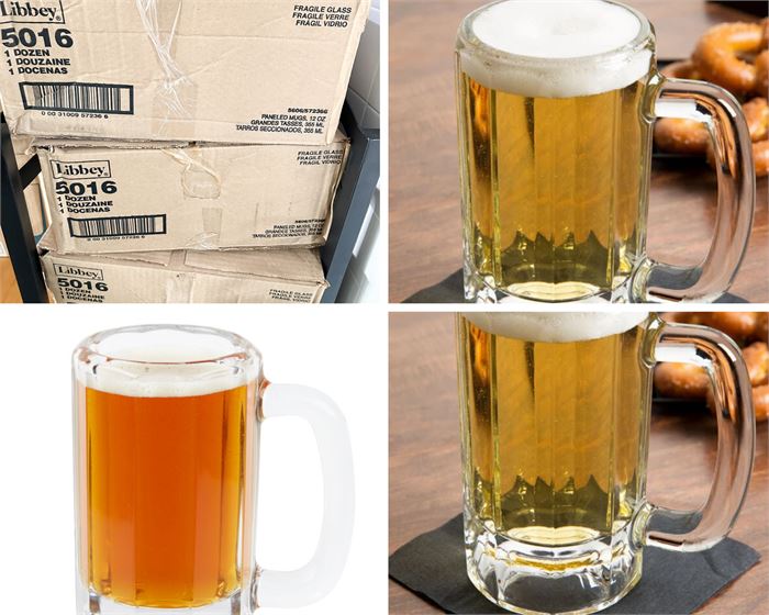 Libbey 5016 12 oz. Paneled Beer Mugs***See Photos
