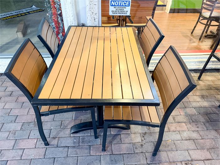 🪑☕ Outdoor Café Table & (4) Matching Chairs Seating Set