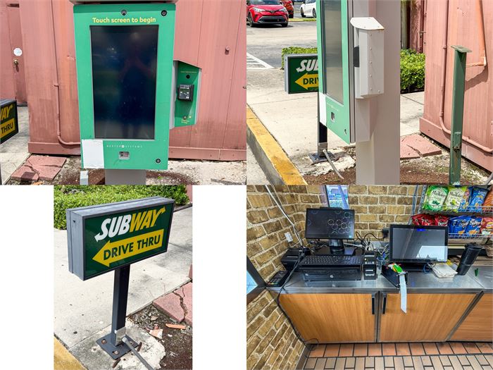 Drive-Thru Ordering Package w/ Exterior Kiosk, Directional Sign & POS Hardware
