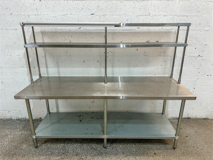 84" Stainless Table With Overshelf