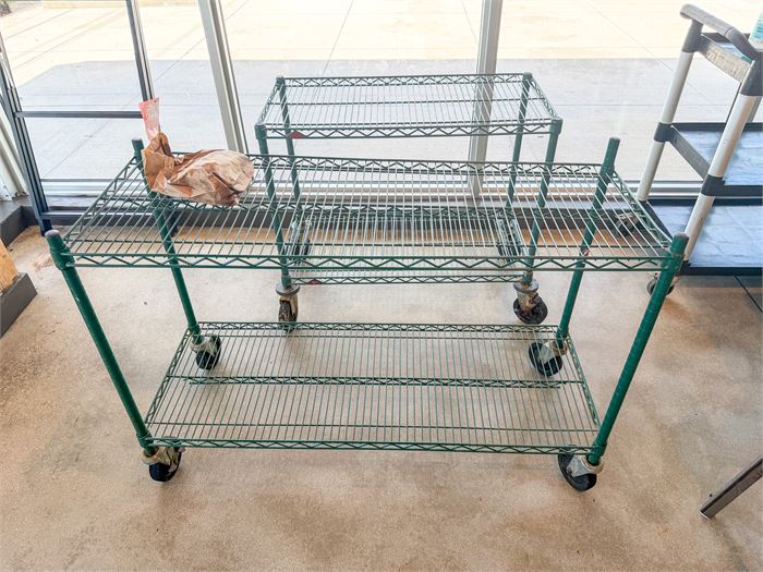 🛒📦 Lot of (1) Commercial NSF Wire Shelving Cart on Casters