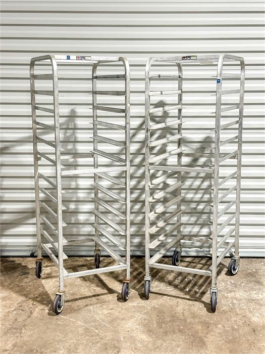 🍞 Qty 2 Aluminum Bakery Pan Racks on Casters