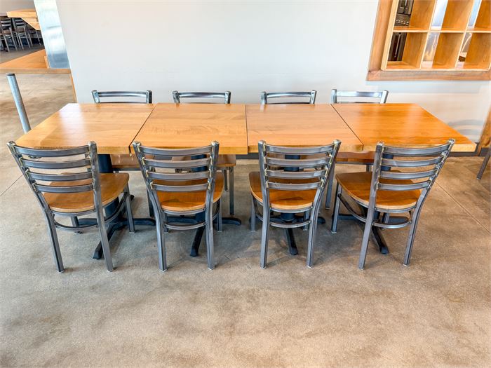 🍽️🪑 Restaurant Dining Set – (4) Square Butcher Block Tables & (8) Chairs