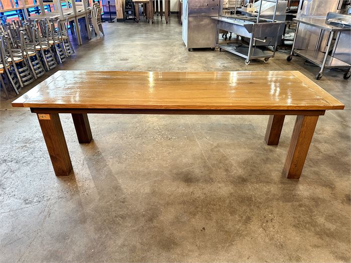 Beautiful Polished Wood Dining Table (96" X 34.75")