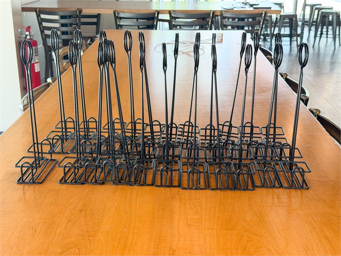 🍽️📋 Lot of (23) Table Number Card Holders | Black Wire Menu & Table Sign Stand