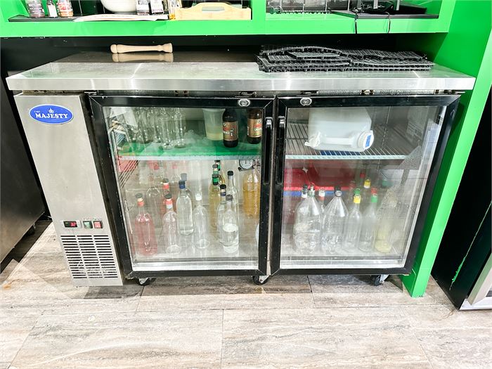 UBB-60 60" Stainless Steel Glass Door Back Bar Refrigerator with LED Lighting